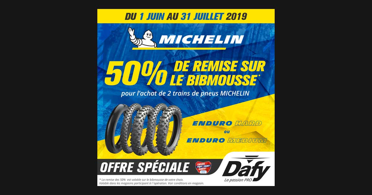 Offre spéciale DAFY sur les pneumatiques Michelin Enduro